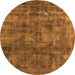 Round Oriental Orange Industrial Rug, urb537org