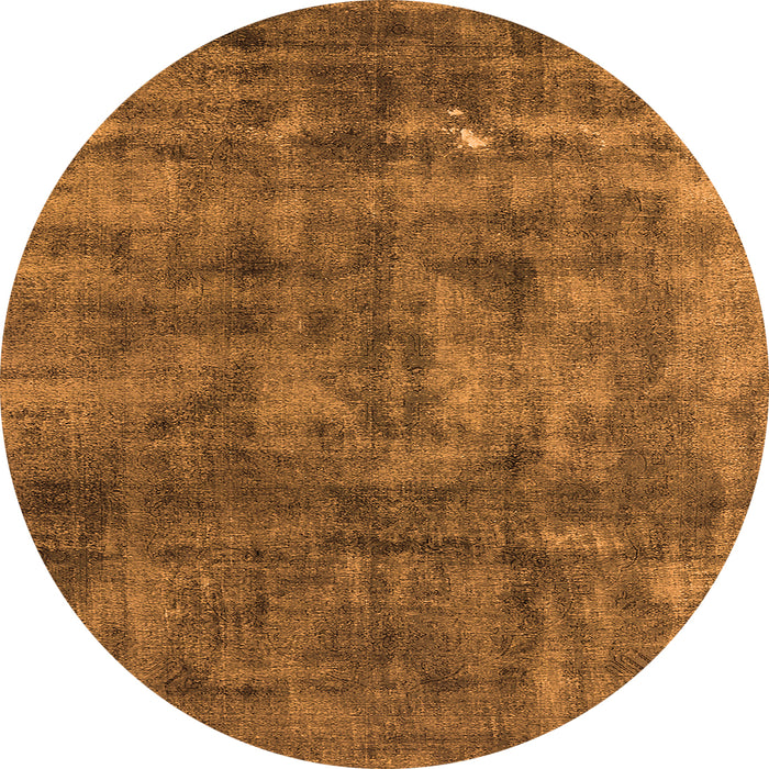 Round Machine Washable Oriental Orange Industrial Area Rugs, wshurb537org
