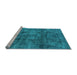 Sideview of Machine Washable Oriental Light Blue Industrial Rug, wshurb537lblu