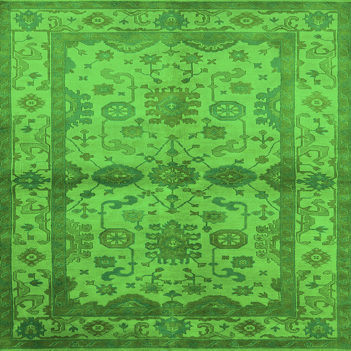 Square Oriental Green Traditional Rug, urb538grn