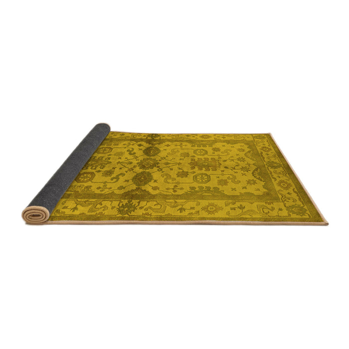 Sideview of Oriental Yellow Traditional Rug, urb538yw