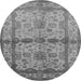 Round Oriental Gray Traditional Rug, urb538gry