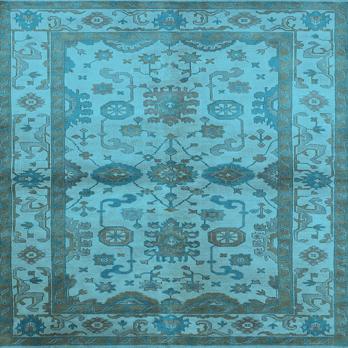 Square Oriental Light Blue Traditional Rug, urb538lblu