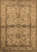 Machine Washable Oriental Brown Traditional Rug, wshurb538brn
