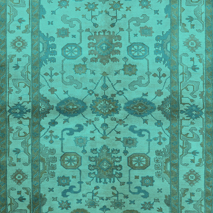 Machine Washable Oriental Turquoise Traditional Area Rugs, wshurb538turq