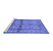 Sideview of Machine Washable Oriental Blue Traditional Rug, wshurb538blu