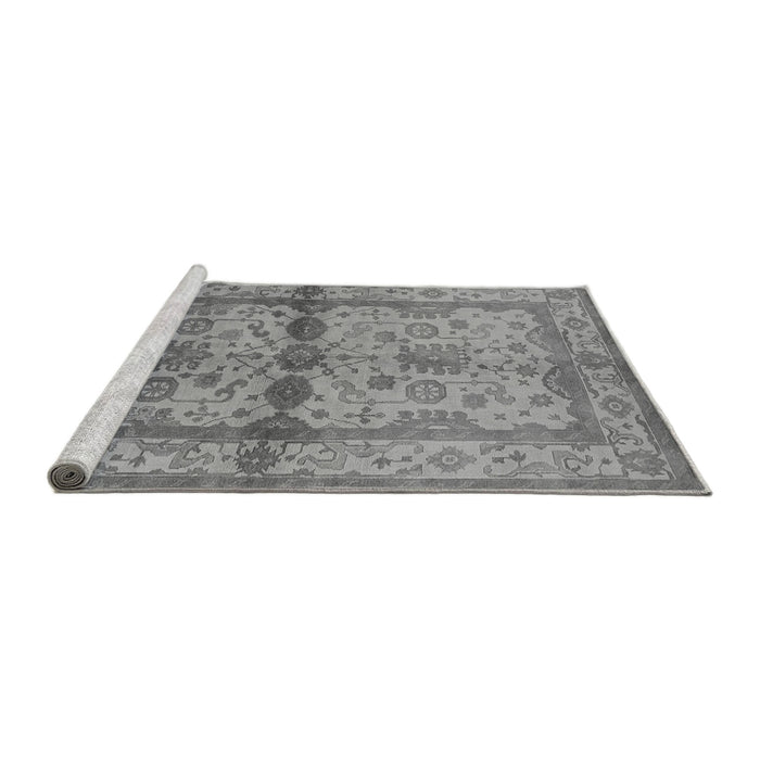 Sideview of Machine Washable Oriental Gray Traditional Rug, wshurb538gry