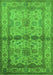 Machine Washable Oriental Green Traditional Area Rugs, wshurb538grn