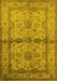 Machine Washable Oriental Yellow Traditional Rug, wshurb538yw