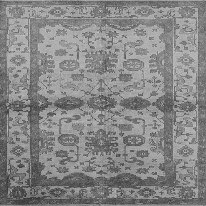 Square Machine Washable Oriental Gray Traditional Rug, wshurb538gry