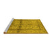 Sideview of Machine Washable Oriental Yellow Traditional Rug, wshurb538yw