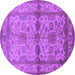 Round Oriental Purple Traditional Rug, urb538pur