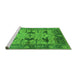 Sideview of Machine Washable Oriental Green Industrial Area Rugs, wshurb539grn