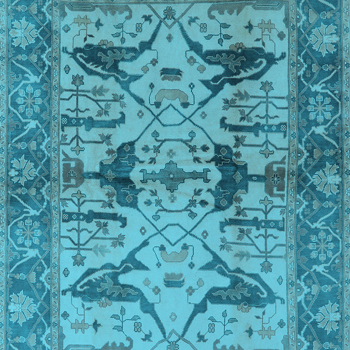 Machine Washable Oriental Light Blue Industrial Rug, wshurb539lblu