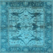 Square Oriental Light Blue Industrial Rug, urb539lblu