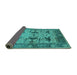 Sideview of Oriental Turquoise Industrial Rug, urb539turq