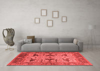 Machine Washable Oriental Red Industrial Rug, wshurb539red