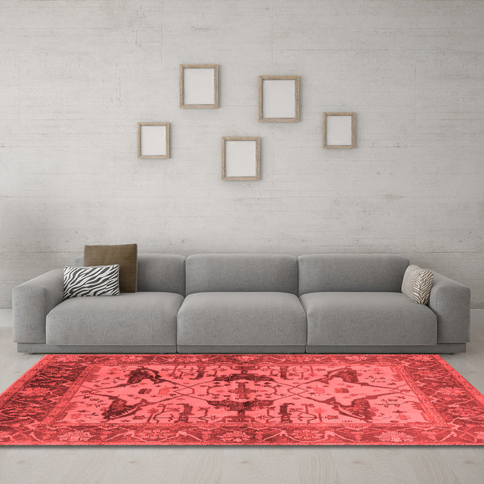 Industrial Red Washable Rugs