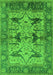 Machine Washable Oriental Green Industrial Area Rugs, wshurb539grn