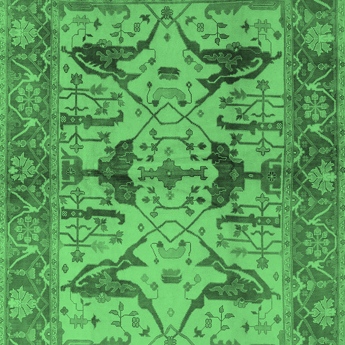 Machine Washable Oriental Emerald Green Industrial Area Rugs, wshurb539emgrn