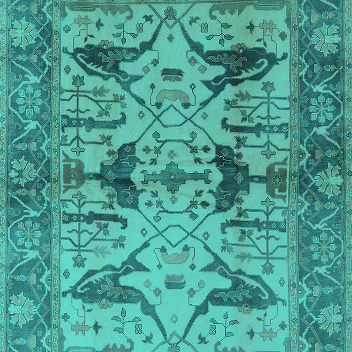 Machine Washable Oriental Turquoise Industrial Area Rugs, wshurb539turq