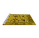 Sideview of Machine Washable Oriental Yellow Industrial Rug, wshurb539yw