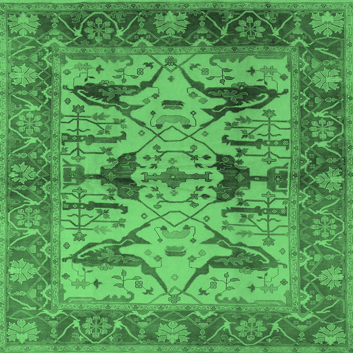 Square Oriental Emerald Green Industrial Rug, urb539emgrn