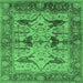 Square Oriental Emerald Green Industrial Rug, urb539emgrn