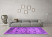 Machine Washable Oriental Purple Industrial Area Rugs in a Living Room, wshurb539pur