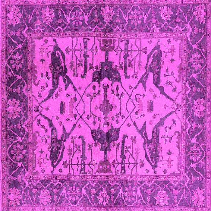 Square Machine Washable Oriental Pink Industrial Rug, wshurb539pnk