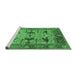 Sideview of Machine Washable Oriental Emerald Green Industrial Area Rugs, wshurb539emgrn