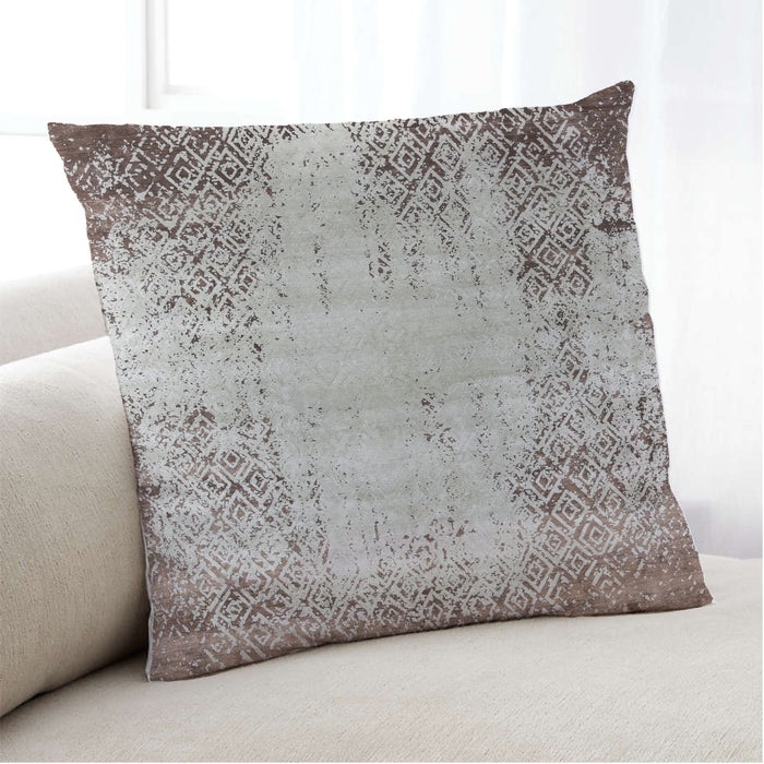 Lifestyle Image of Mid-Century Modern Urban Square Rose Dust Purple Throw Pillow, 18 inch by 18 inch, pwurb53