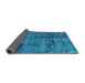 Sideview of Persian Turquoise Bohemian Rug, urb540turq