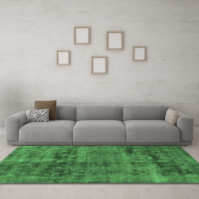 Machine Washable Persian Emerald Green Bohemian Area Rugs in a Living Room,, wshurb540emgrn