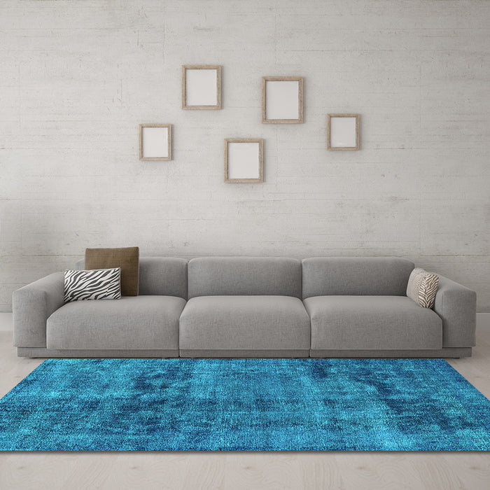 Machine Washable Persian Turquoise Bohemian Area Rugs in a Living Room,, wshurb540turq