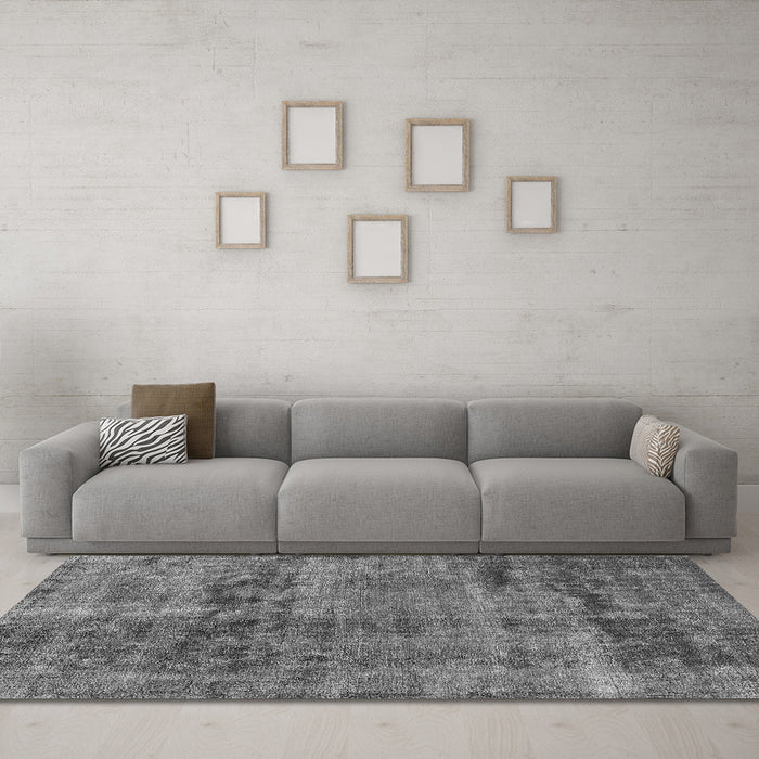 Machine Washable Persian Gray Bohemian Rug in a Living Room,, wshurb540gry