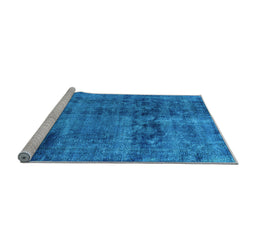 Sideview of Machine Washable Persian Light Blue Bohemian Rug, wshurb540lblu