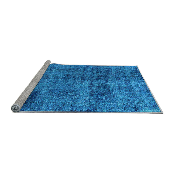 Sideview of Machine Washable Persian Light Blue Bohemian Rug, wshurb540lblu