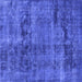 Square Machine Washable Persian Blue Bohemian Rug, wshurb540blu