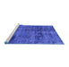 Sideview of Machine Washable Persian Blue Bohemian Rug, wshurb540blu