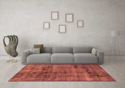 Machine Washable Persian Orange Bohemian Area Rugs in a Living Room, wshurb540org