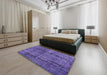 Mid-Century Modern Purple Persian Rug in a Bedroom, urb540