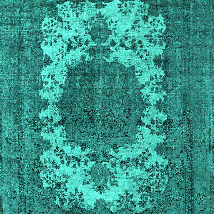 Machine Washable Oriental Turquoise Industrial Area Rugs, wshurb541turq