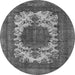 Round Oriental Gray Industrial Rug, urb541gry