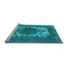 Sideview of Machine Washable Oriental Light Blue Industrial Rug, wshurb541lblu