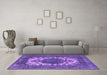 Machine Washable Oriental Purple Industrial Area Rugs in a Living Room, wshurb541pur