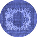 Round Oriental Blue Industrial Rug, urb541blu