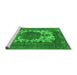 Sideview of Machine Washable Oriental Green Industrial Area Rugs, wshurb541grn