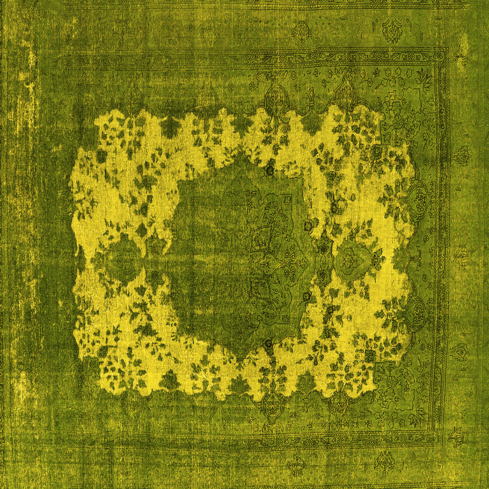 Square Oriental Yellow Industrial Rug, urb541yw