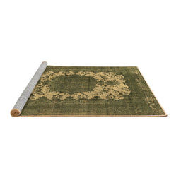 Sideview of Machine Washable Oriental Brown Industrial Rug, wshurb541brn